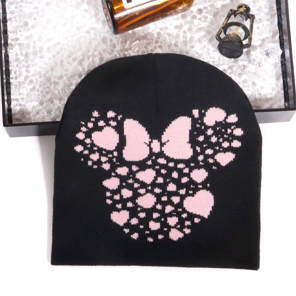 

Mickey Mouse Trendy Knit Hat With No Brim And Fluffy Acrylic Material For Urban Street Style Black