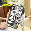 Phone Holder Wrist Strap Phone Case For MOTO G55 5G Fashion Design Wristband Panda Kickstand Cute Soft case Anti-dust