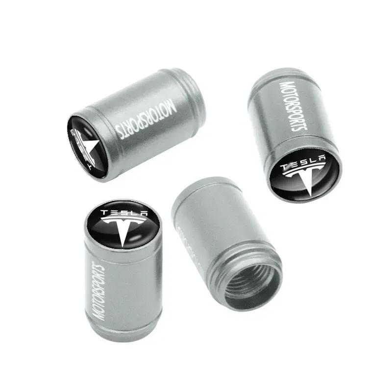 

Car Sticker Tesla 4Pcs Car Logo Sports Wheel Tire Valve Stem Caps Cover Car Styling For Tesla Model 3 Model X Y Style MODEL S RO срібний