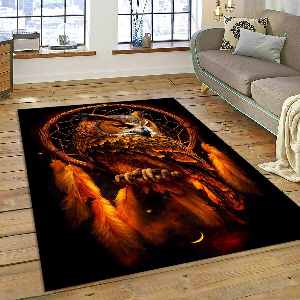 Owl Carpet Large Rug Cartoon Birds for Home Living Room Bedroom Sofa Doormat Decor Kids Play Area Rugs Carpet Non-slip Floor Mat
