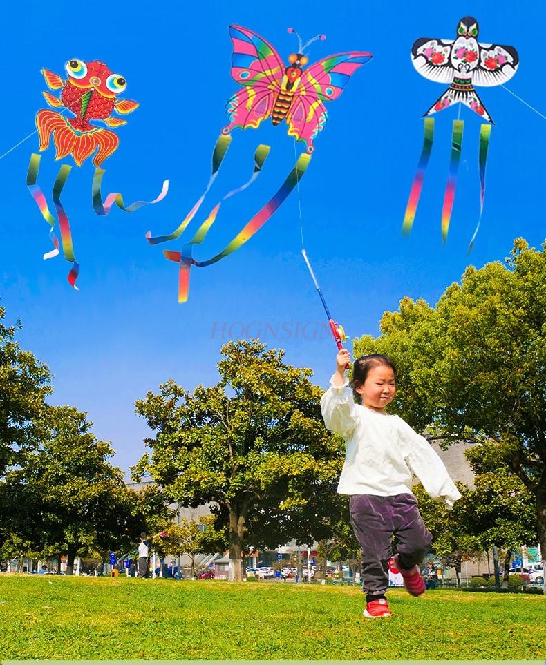 New Handheld Fishing Rod Kite Special Mini Net Red Swallow Small Kite Easy To Fly In The Breeze