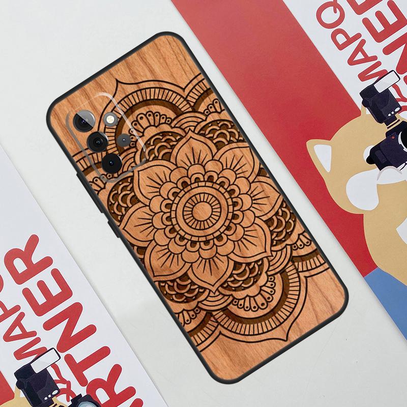 Buddha Jesus Guadalupe Wood Case For Samsung Galaxy A06 A16 A36 A56 A55 A35 A33 A53 A13 A23 A17 A54 A34 A14 A52 A32 A15
