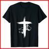 Löwe und Lamm Kreuz Schwarzes Baumwoll-T-Shirt S-3XL Unisex-T-Shirt