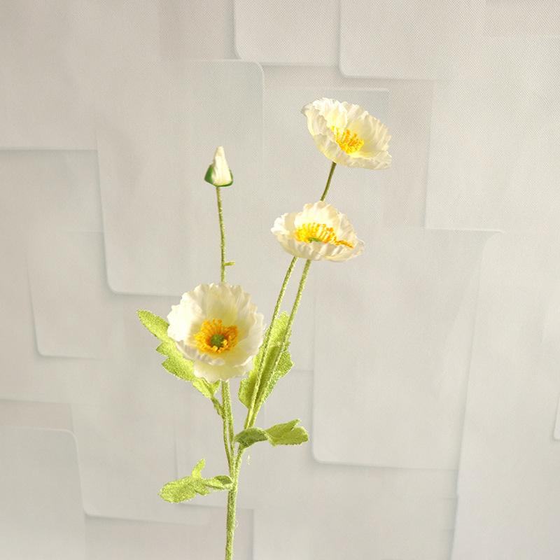 Artificial Flowers Fake Poppy Silk Flowers Long Stem Housewarming Garden Decor Wedding Poppy Flower Wedding Bridal DIY Bouquet