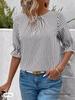 2026 Fashion Blue Striped Button-Design Shirt: European & American Style