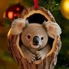 Owl Raccoon Christmas Ornament 2D Printed Acrylic Hanging Decor for Tree Festive Animal Tree Pendant