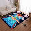 Cartoon Swimmer Design Rug with Trophy Clouds and Blue Waves Pattern Suitable for Use As an Anti-slip for Living Room Bedroom Sofas