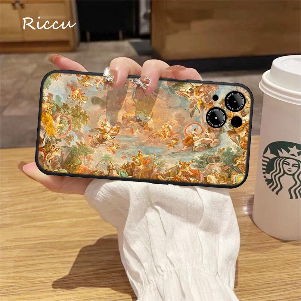 POUR IPhone 14 Peinture Vintage Paradis Ange Peint Coque Souple pour Iphone 14 11 12Pro 8 7 Plus X 13Pro MAX SE2020 XR XS Coques