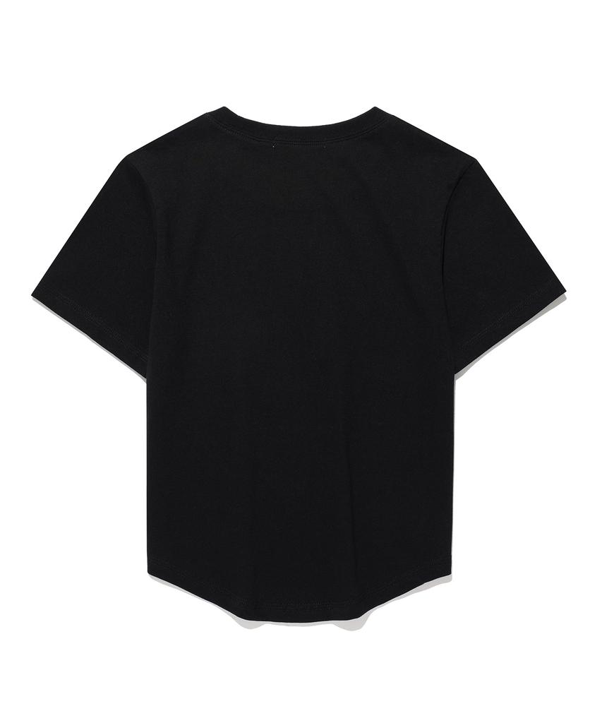 Kimseupeulesikoteunmakes Mesh Alpha Applique T-Shirt Black