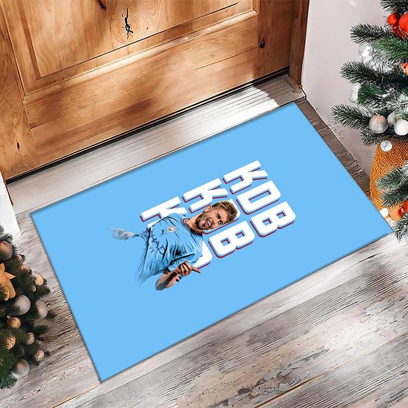 Kevin De Bruyne Printed Flannel Area Rug Non Slip Soft Polyester Floor Carpet Indoor Decor Mat for Bedroom Living Room Sofa