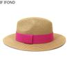 2022 New Summer Straw Sun Hat For Women Fashion Wide Side Panama Cap Outdoor Beach Holiday Jazz Fedora Hat 60CM