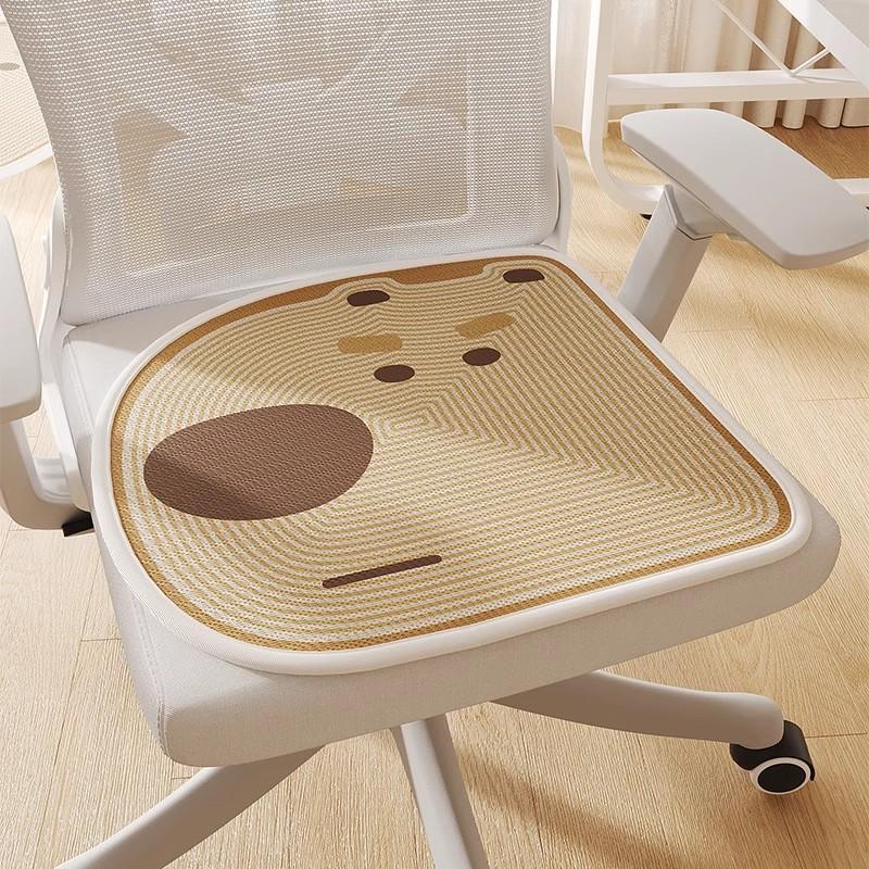 

Подушка для сиденья из мультяшного ледяного шелка, дышащая летняя подушка для стула | Нескользящий прохладный коврик для длительного сидения | Для использования в офисе и дома (Симпатичный дизайн) 40x40cm