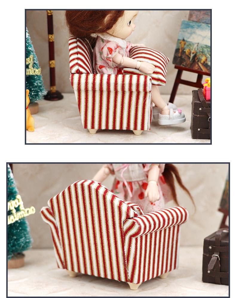 1:12 Mini Dollhouse Furniture - Single Sofa for Miniature Scene and OB11 Doll