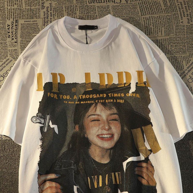 

Американская Ретро Оверсайз Футболка из Чистого Хлопка с Коротким Рукавом Женская Мужская Летняя Свободная Модная Ветровка Модный Бренд Топы с Половиной Рукава White [Heavy weight 210g pure cotton]] XL