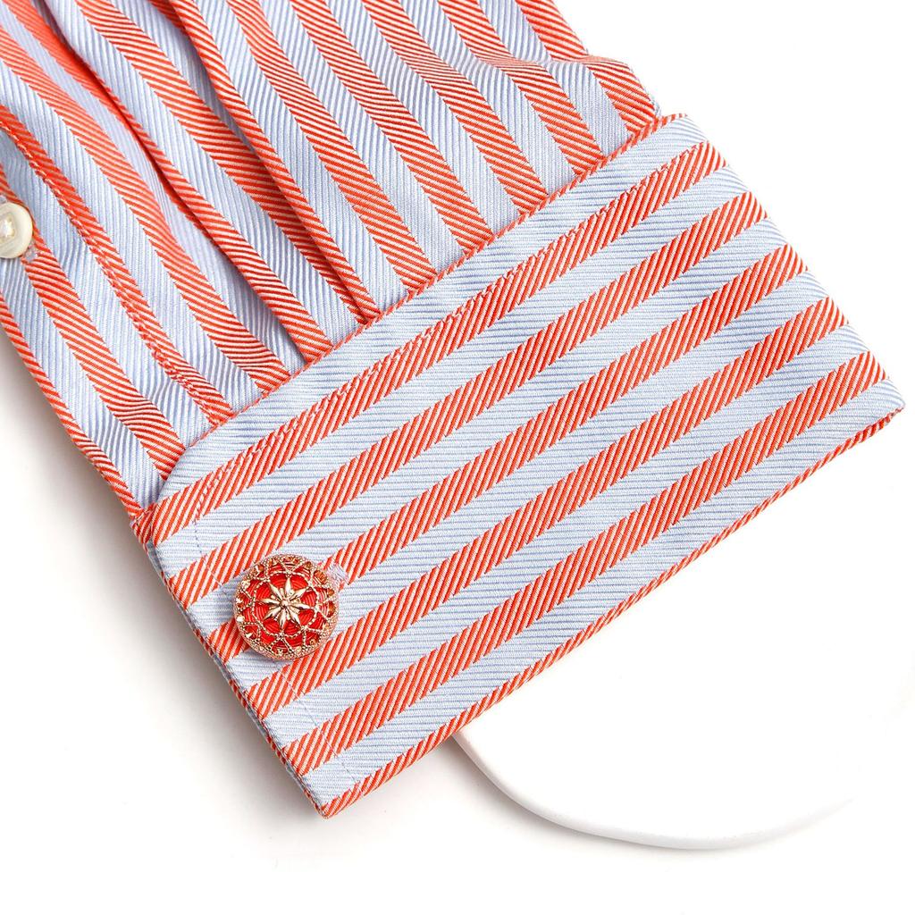 Spot wholesale exquisite creative hollow pattern design round 3 colors optional men's cufflinks, cross-border hot-selling jewelry