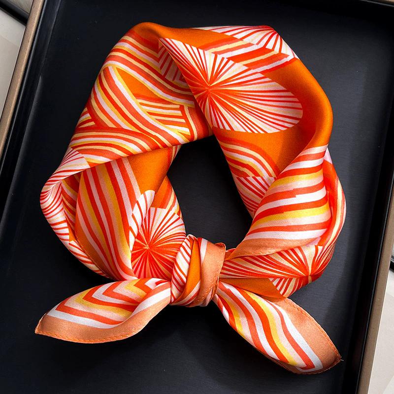 100% Pure Silk Scarf Women Neck Square Headband Scarves Bandana  Fashion Hijab Poncho Scarves Pashmina  Female Foulard 53cm