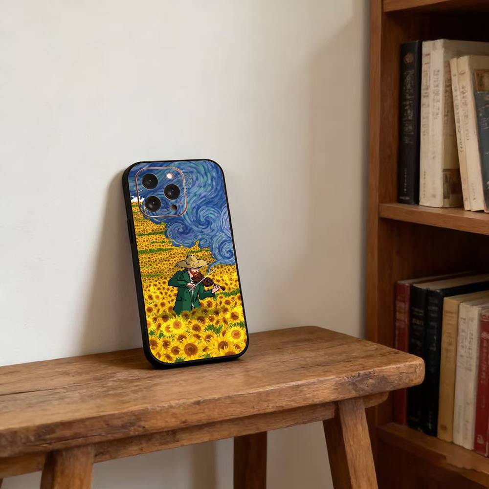 Van Gogh Starry Sunflowers Phone Case For iPhone17,16,15,14,13,12,11 Plus,Pro Magnetic For Magsafe Wireless Charging