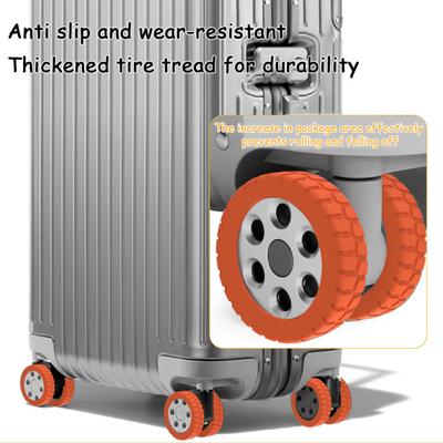 8Pcs Silicone Luggage Wheel Cover Scratch-Free Noise Reduction 8-Spinner Wheel Carry-on Suitcase Caster Protector Cover Travel Luggage Accessories
