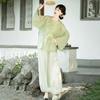 Chinese Song Dynasty Style Round Neck Shirt And Bloomers Hanfu For Women Daily Spring And Summer Suit