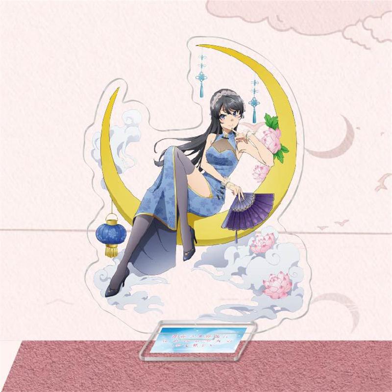Anime Sakurajima Mai Senpai Acrylic Figure Stand Model Plate Keychain Rascal Does Not Dream of Bunny Girl Desk Decor