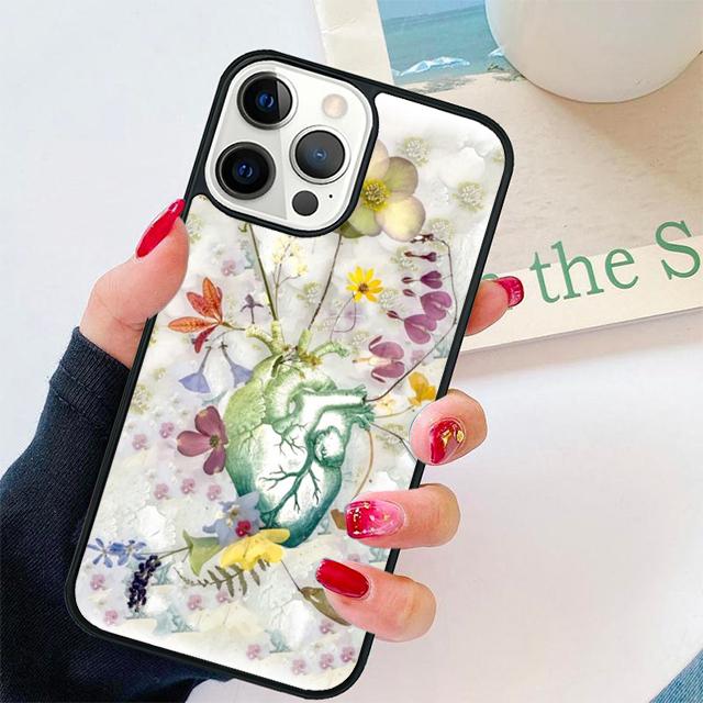 Vintage Anatomy Heart Cardiac Brain Nurse Phone Case Cover for iPhone 13 11 12 Pro Max Mini XS XR X 8 Plus 7 SE 2020 6S 5S Coque