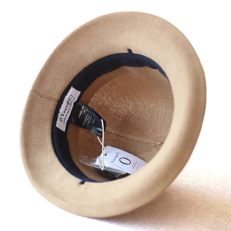 Curled retro knitted breathable Sun Li bucket hat sunscreen beach fashion hat summer outing basin hat