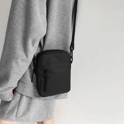 Bolsas tipo carteiro para homens, bolsa casual de lona pequena com zíper, bolsa transversal simples, pequena, bolsa de ombro transversal para homens