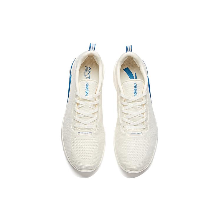 Anta Hydrogen Run II Cushioning Slip Resistant Abrasion Resistant Breathable Low Top Running Shoes Men's White Blue 912045541-2