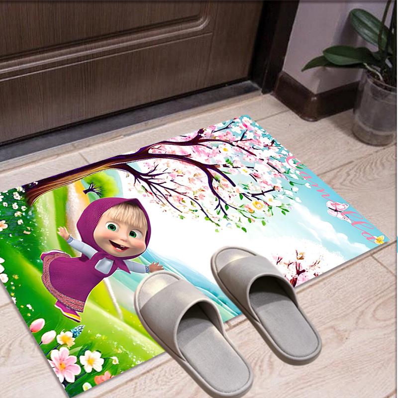 Masha and The Bear Pattern Rug, Indoor/Outdoor Mat, for Picnic, Gameroom, Bedroom, Office, Living Room, Home Decor Carpet, Birthday Gift