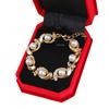 Yousheng Women Bracelet Electroplating Rhinestone Fine Workmanship Luxurious Bright Luster Decoration Temperament Adjustable Imitation Pearls Bracelet