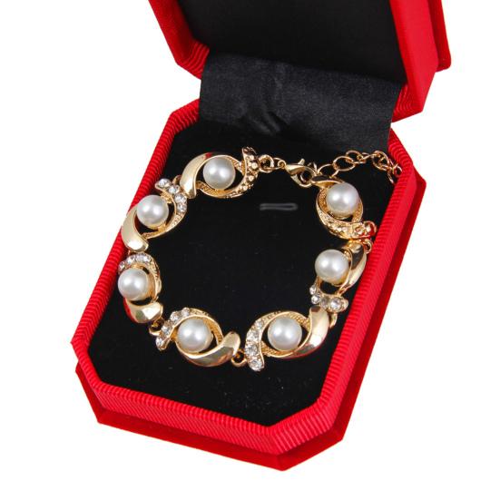 Yousheng Women Bracelet Electroplating Rhinestone Fine Workmanship Luxurious Bright Luster Decoration Temperament Adjustable Imitation Pearls Bracelet