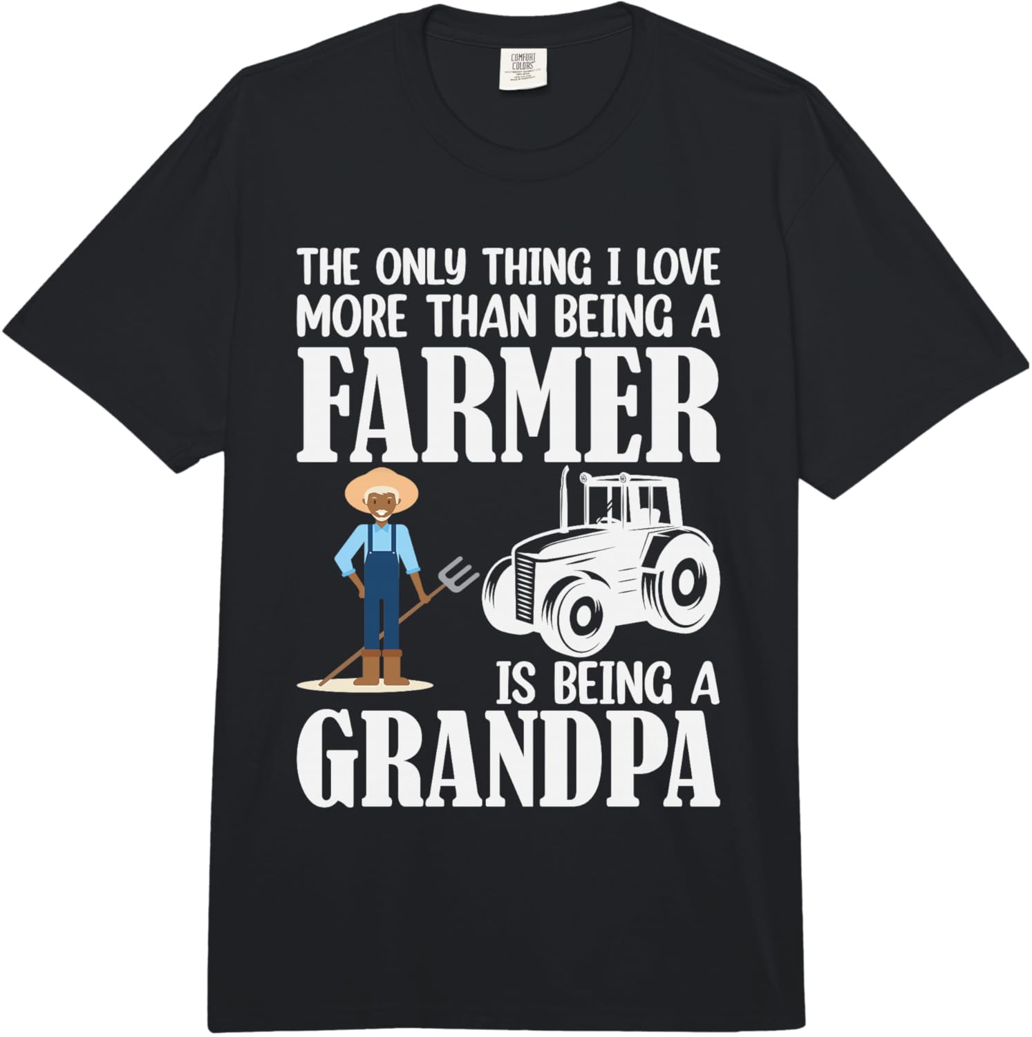 Farmer Grandpa Love Tractor Farming Grandfather Comfort Colors Adult Heavyweight T-Shirt S разноцветный