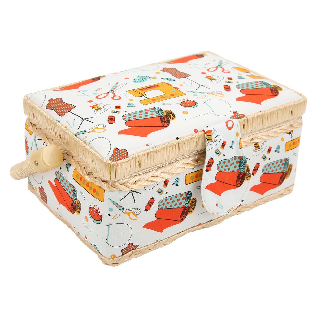 Sewing Box Wear Resistant Lightweight Practical Multifunction Sewing Basket for Travel Orange
