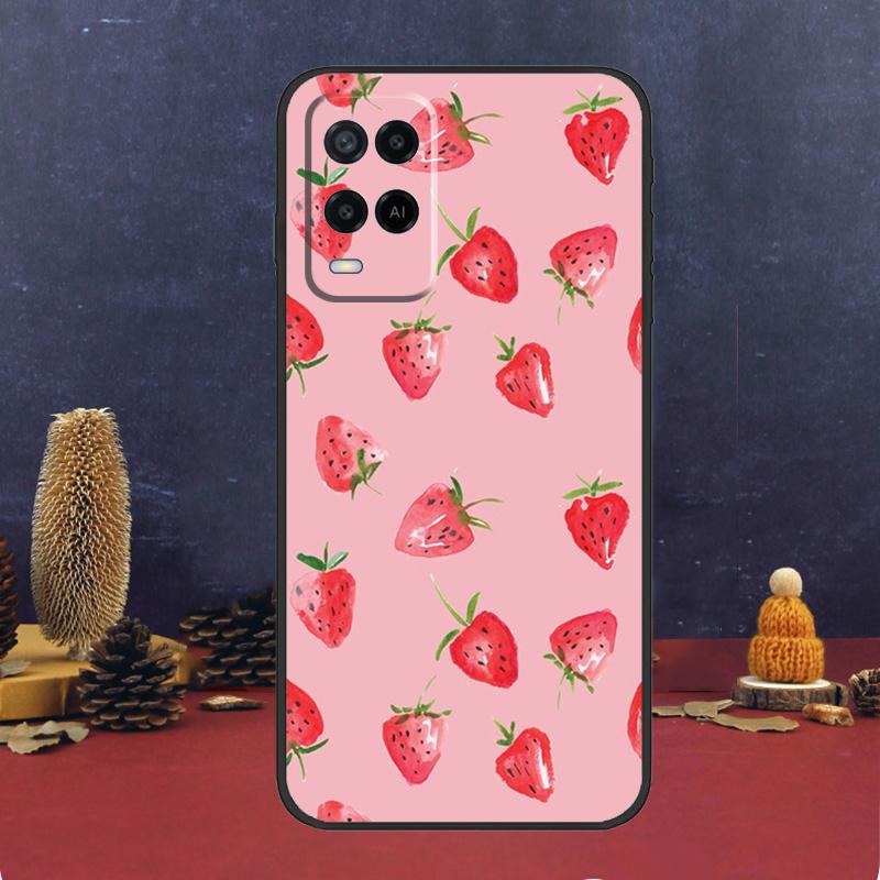 Cute Strawberry Case For Oppo A80 A60 A40 A78 A98 A58 A38 A18 A54 A74 A94 A96 A76 A16 A15 A17 A57 A5 A6 Pro