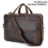 Genuine Leather Men's 17-inch Laptop Briefcase, Crossbody Cowhide Commuter Bag