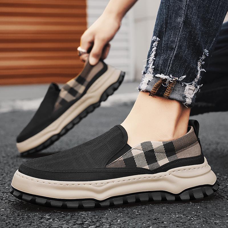 Summer men's shoes new old Beijing cloth shoes breathable mesh board shoes men's versatile casual shoes one pedal Doudou shoes