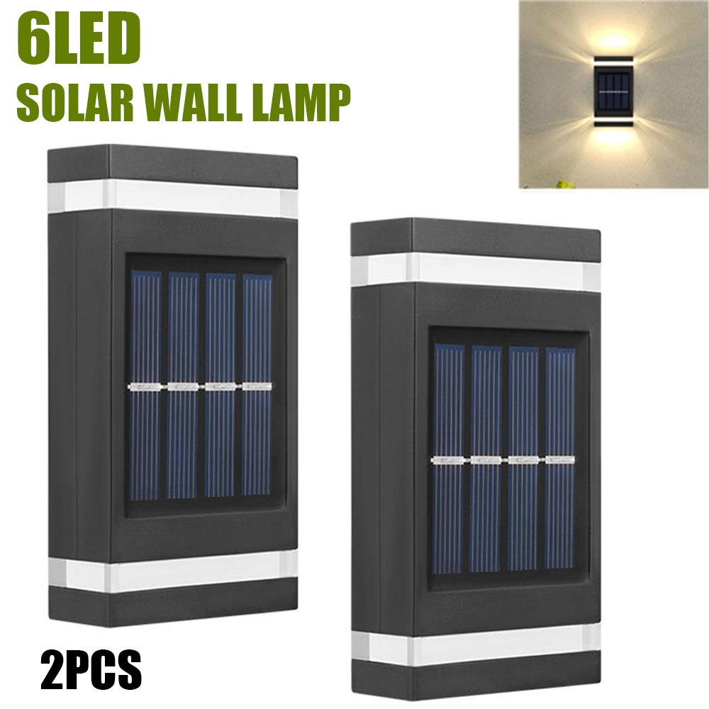 Solar Wall Lamp Outdoor Waterproof Solar Powered Light UP and Down Illuminate Home Garden Yard Decoration Outside Sunlights