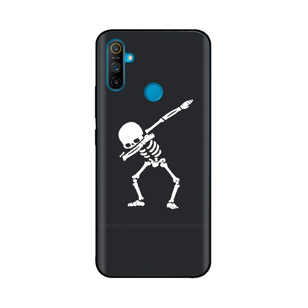 Etui do Realme C3 Miękkie Czarne Silikonowe TPU Wzór Tylna Klapka Do OPPO Realme C3 RMX2020 C 3 RealmeC3 Malowane Etui na Telefon Fundas