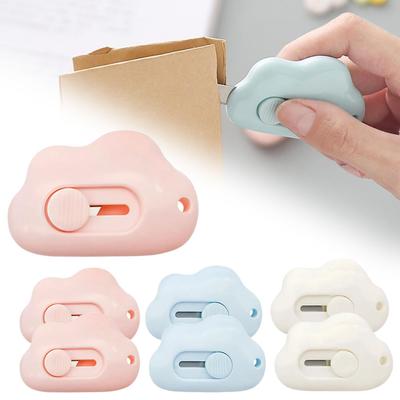 Mini Pocket Cloud Art Utility Knife Box Knife Papperskärare Hantverksinpackning Påfyllningsbart Blad Pappersmaterial