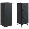 2 Piece Cabinet Set Black 34.5 X 34.5 X 90 Cm Engineered Wood