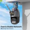 Nuova telecamera IP 4K 9MP HD EU Telecamera IP esterna Zoom 8X Tre lenti Doppio schermo Wifi Telecamera PTZ 4MP Luce della polizia Allarme Video sorveglianza Onvif ICSEE
