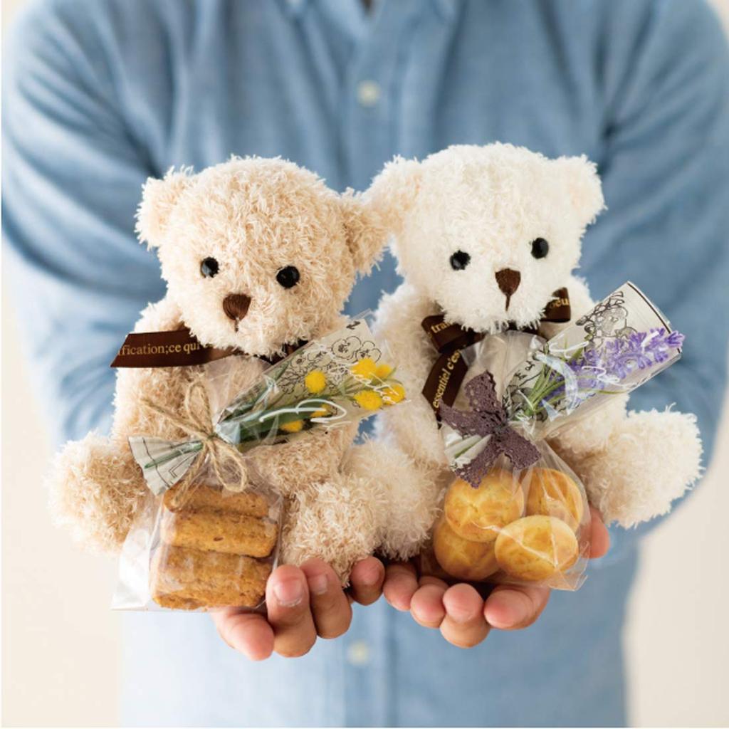 HEADS DAB-WBQS Plush Toy, Vanilla Bear, White, 15 X 15 X 11 Cm, Small, 4 Pieces