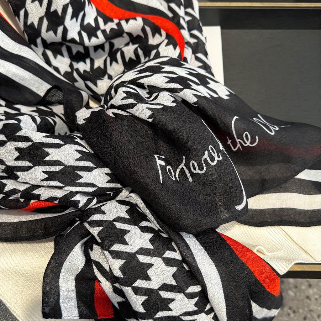 New Fashion Luxury Houndstooth Print Scarf For Women Shawl Wrap Spring Scarf Pashmina Foulard Hijab Stole Scarves Bufandas Stole