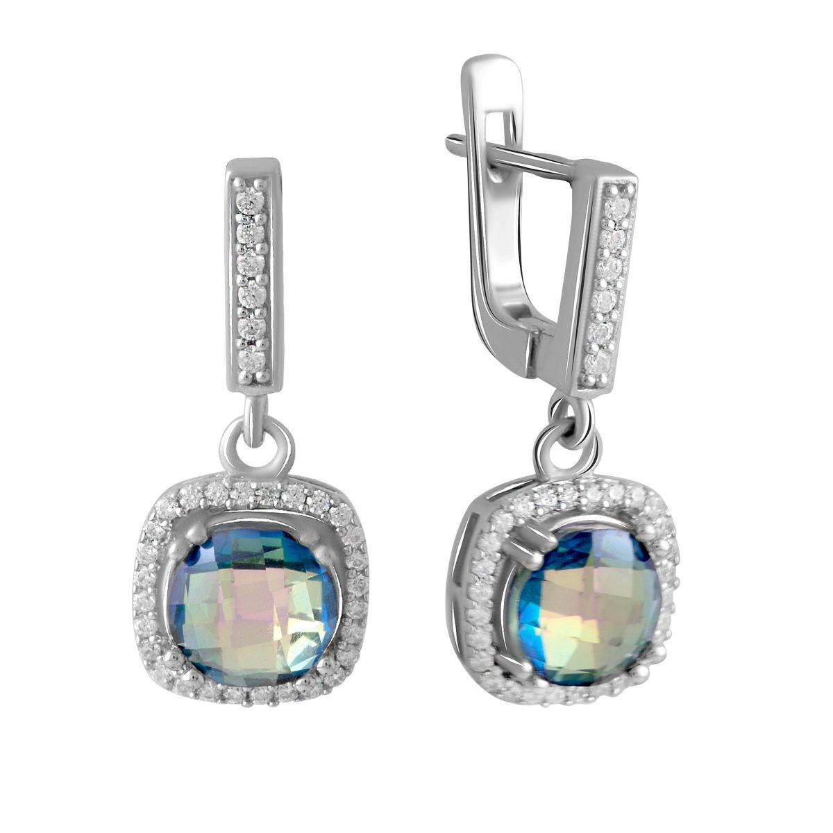 

Срібні сережки з топазом 3.297ct (2058380) різнокольорові кольору