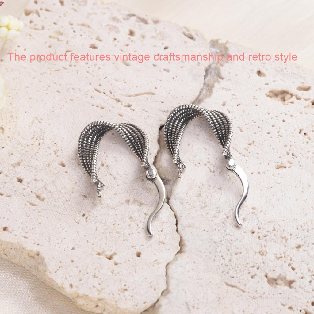 VENTFILLE Vintage Punk 925 Stamp Earrings for Women Girl Creative Twist Winding Geometric Handmade Party Silver Color Jewelry