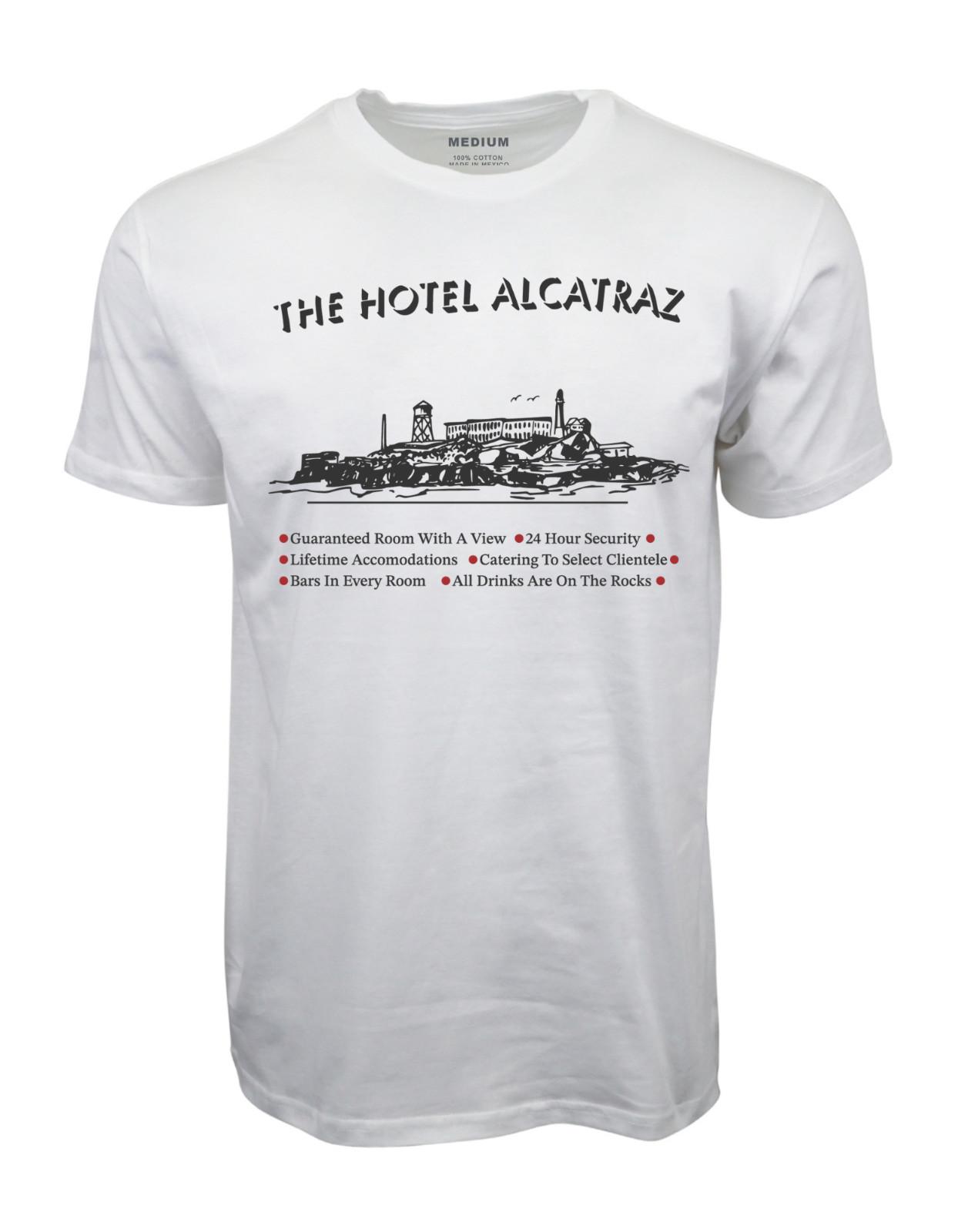 90s HOTEL ALCATRAZ GRAPHIC WHITE T-SHIRT S