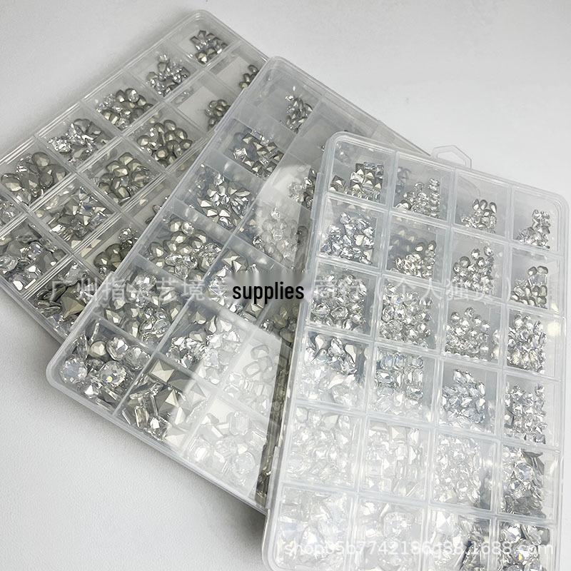 

Nail Art Irregular Rhinestones Set: Heart, Square, Octagon, Oval Shapes in a Gift Box for Nail Designs White Pointed Bottom Rhinestones - 480 Pcs