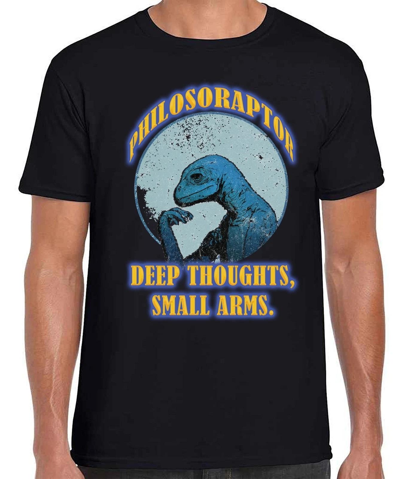 Funny Vintage Philosoraptor Dinosaur T-Shirt - 6 Colours - Ring Spun soft Cotton 4XL