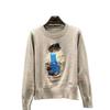 Womens Loose Fit Crewneck Knit Sweater Cute Bear Embroidery Long Sleeve Pullover Plus Size Casual Top