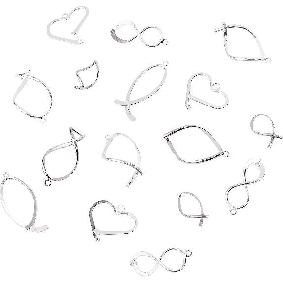 CHGCRAFT 20Pcs 5 Styles Brass Pinch Bails Ice Pick Pinch Clip Clasp Filigree Rack Plating Jewelry Clasps for Jewelry Necklace Bracelet Making DIY